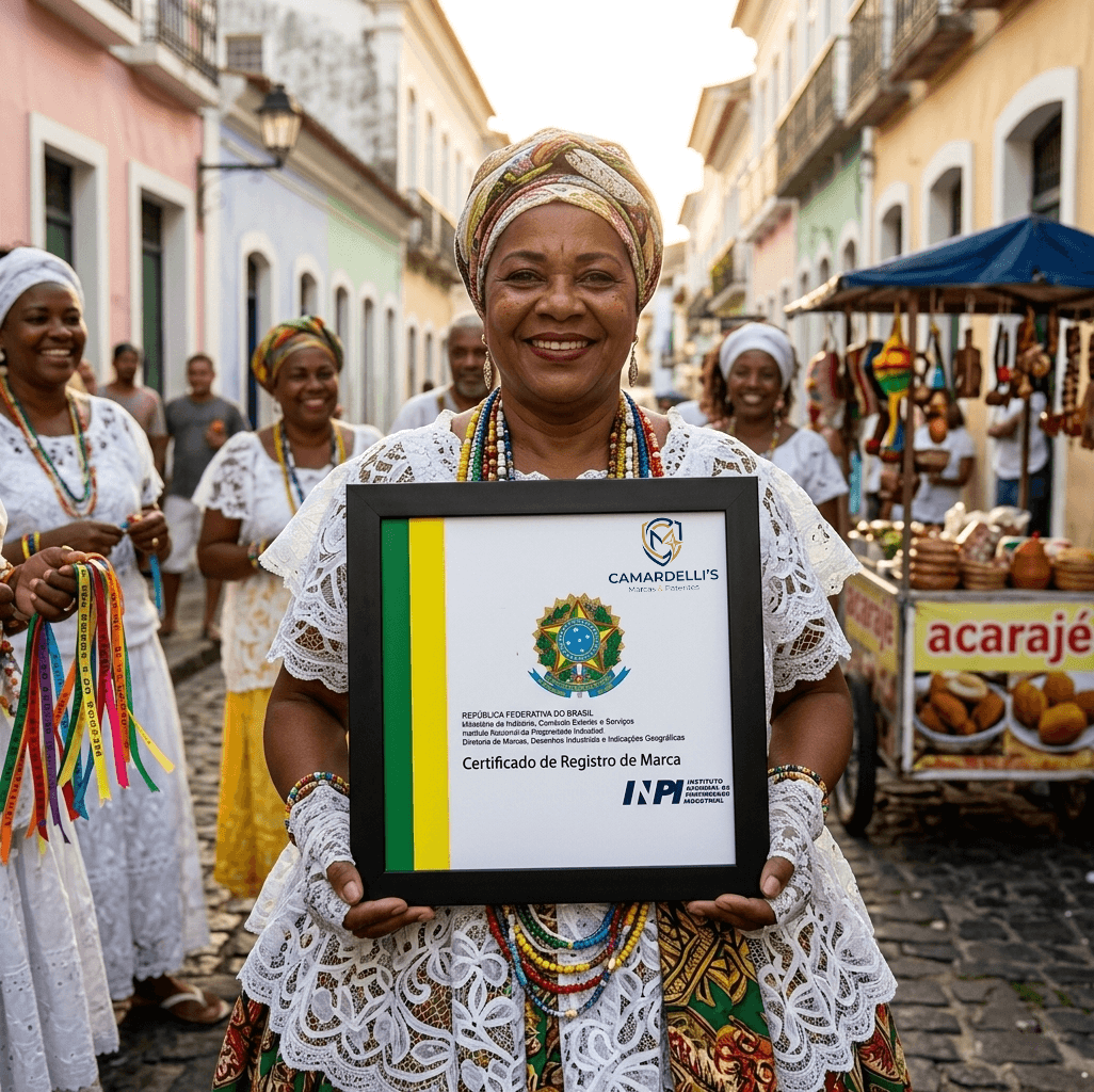 Empreendedora baiana com certificado de registro de marca
